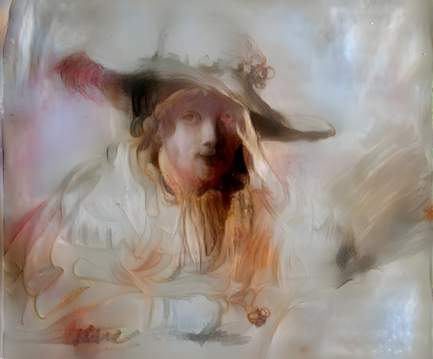 Yoing girl in a hat, inspired by Rembrandt