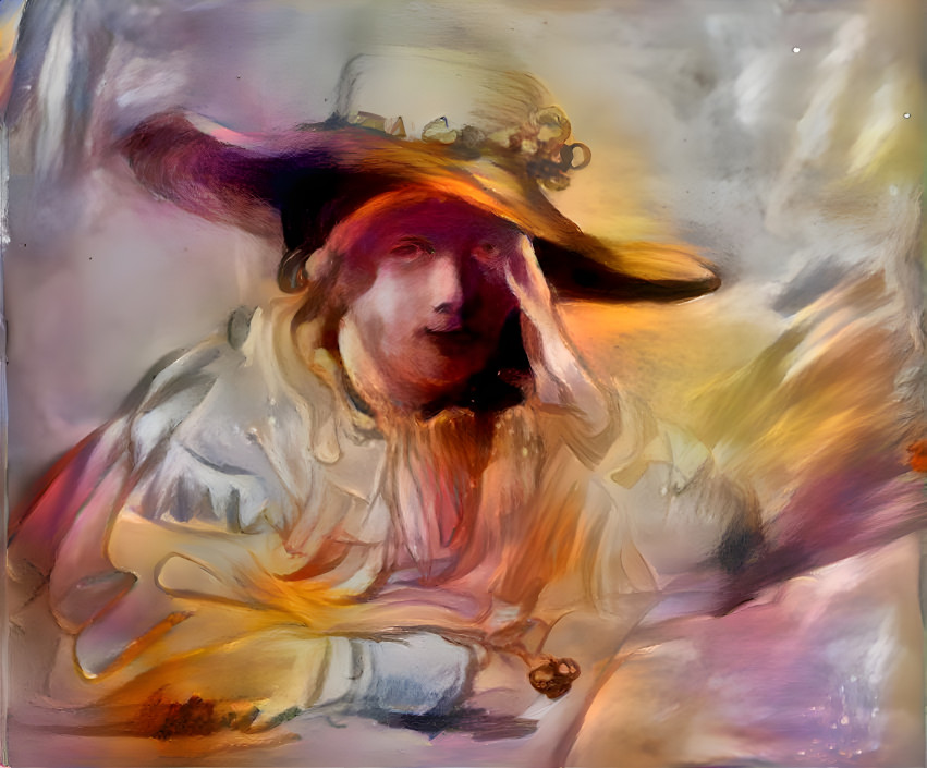 Yoing girl in a hat, inspired by Rembrandt