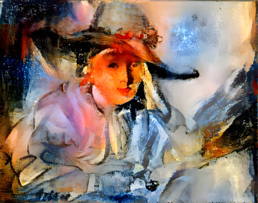 Yoing girl in a hat, inspired by Rembrandt