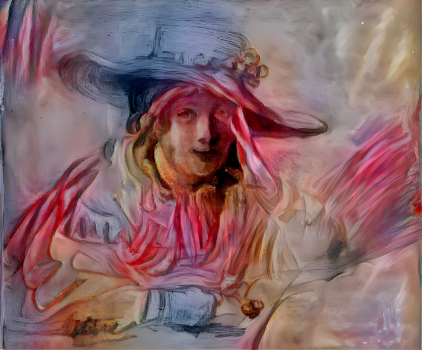 Yoing girl in a hat, inspired by Rembrandt