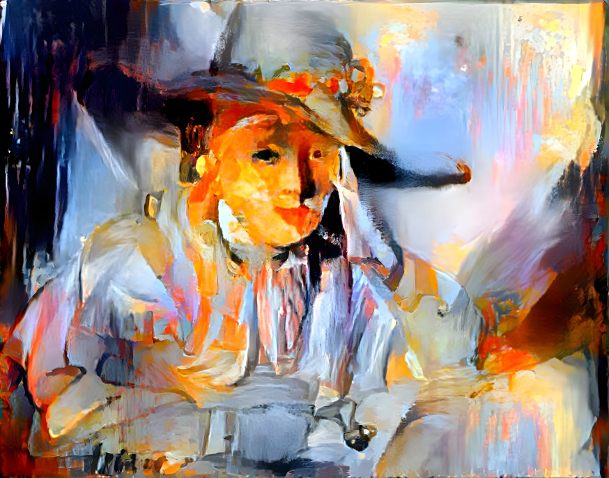 Yoing girl in a hat, inspired by Rembrandt