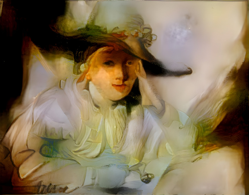 Yoing girl in a hat, inspired by Rembrandt