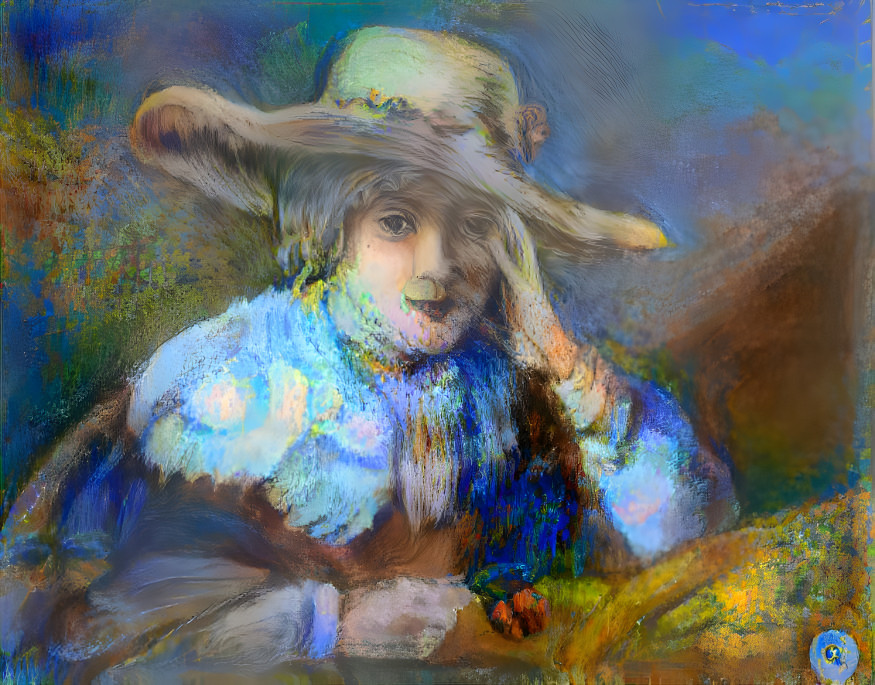 Yoing girl in a hat, inspired by Rembrandt