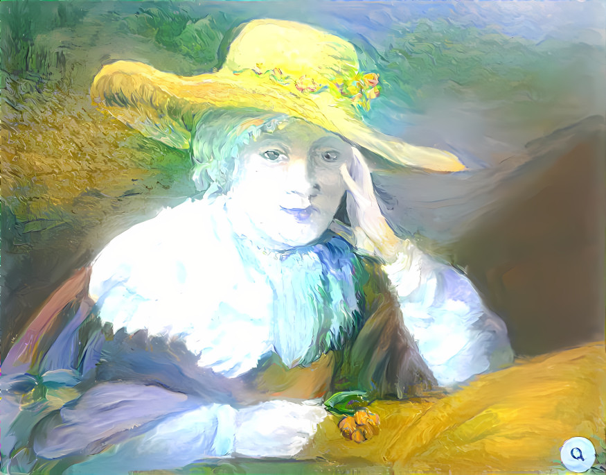 Yoing girl in a hat, inspired by Rembrandt