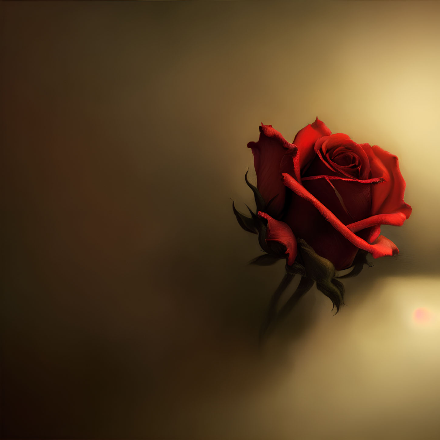 Vibrant Red Rose on Dark Background for Romantic Feel