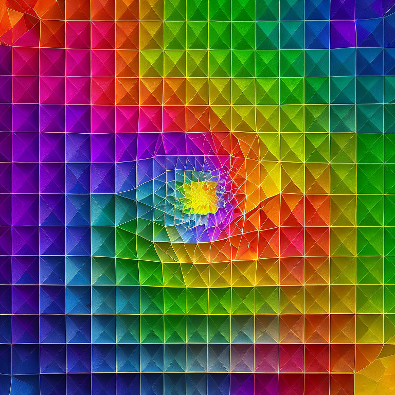 Colorful Geometric Rainbow Gradient Triangular Mosaic Background