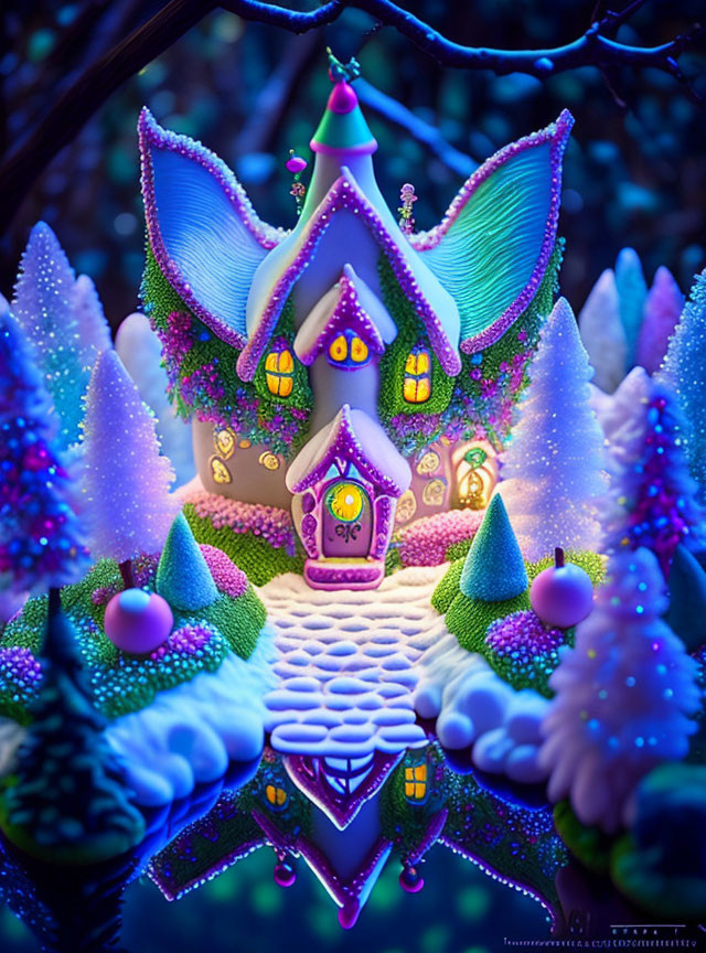 Whimsical Fairy-Tale House with Candy Decorations