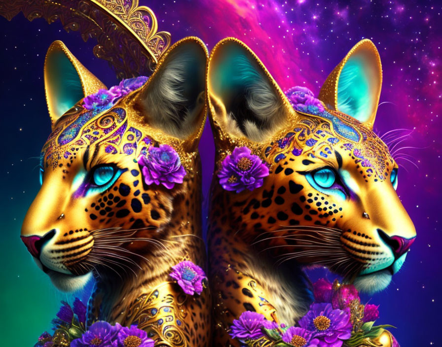 Leopards with Golden Patterns and Cosmic Background