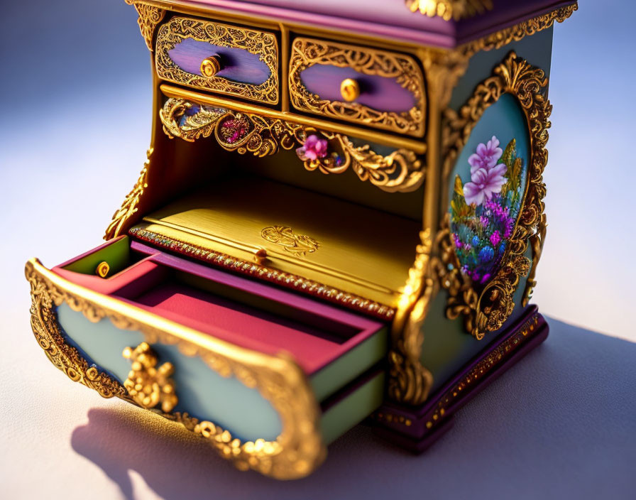 Miniature Cabinet with Gold