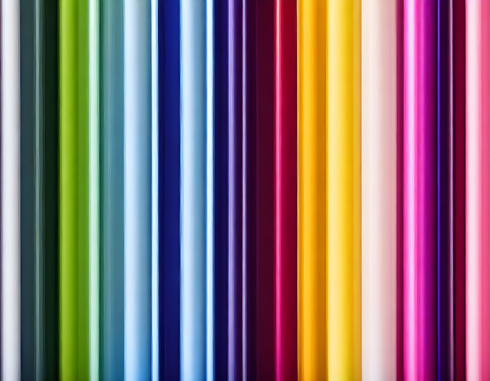 Colorful Spectrum Rainbow Markers on White Background