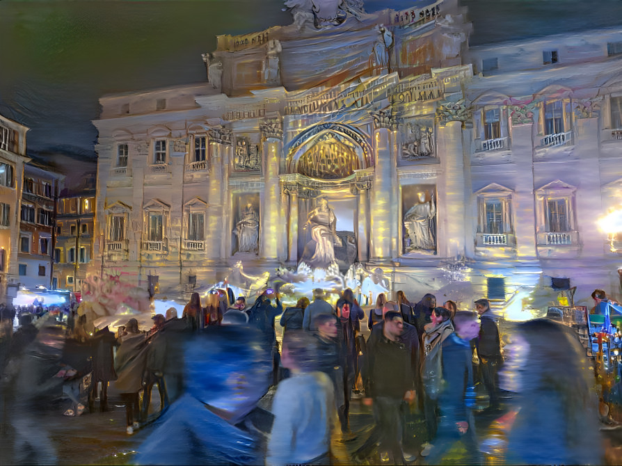 Trevi Fountain At Night 