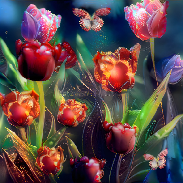 Dewy tulips