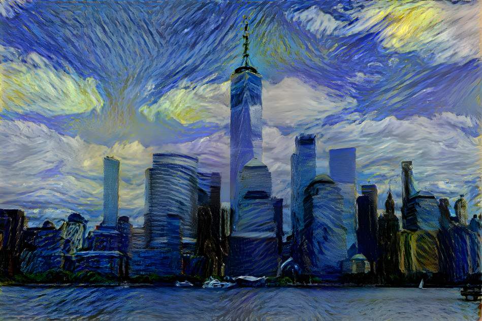 manhattan in starry night