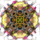 Colorful Symmetrical Floral Kaleidoscope Design in Multiple Layers