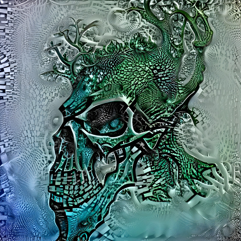 Embosed skull