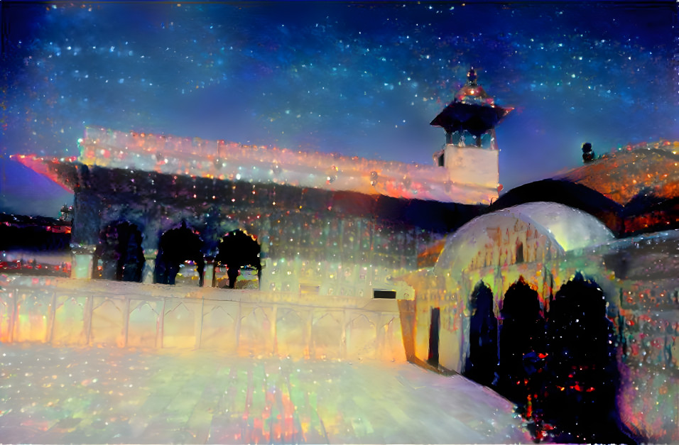 Courtyard at nightfall