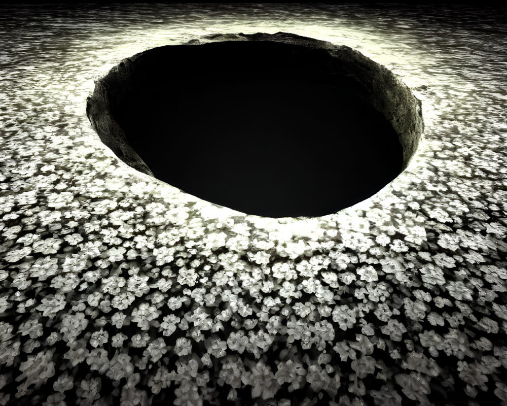 Contrasting Floral Ground with Ominous Dark Hole