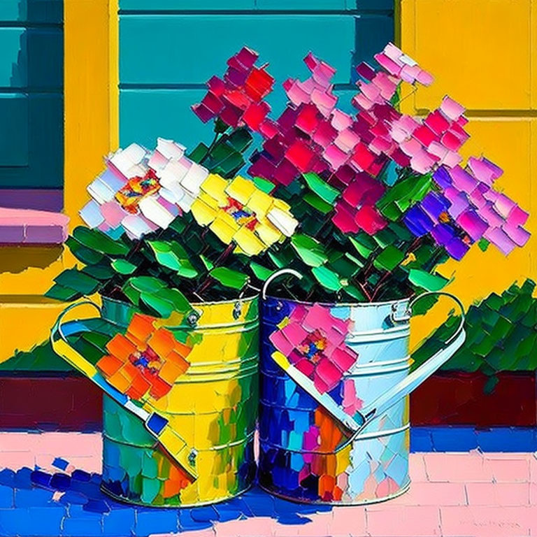 Colorful Flower Paintings in Bold Abstract Style