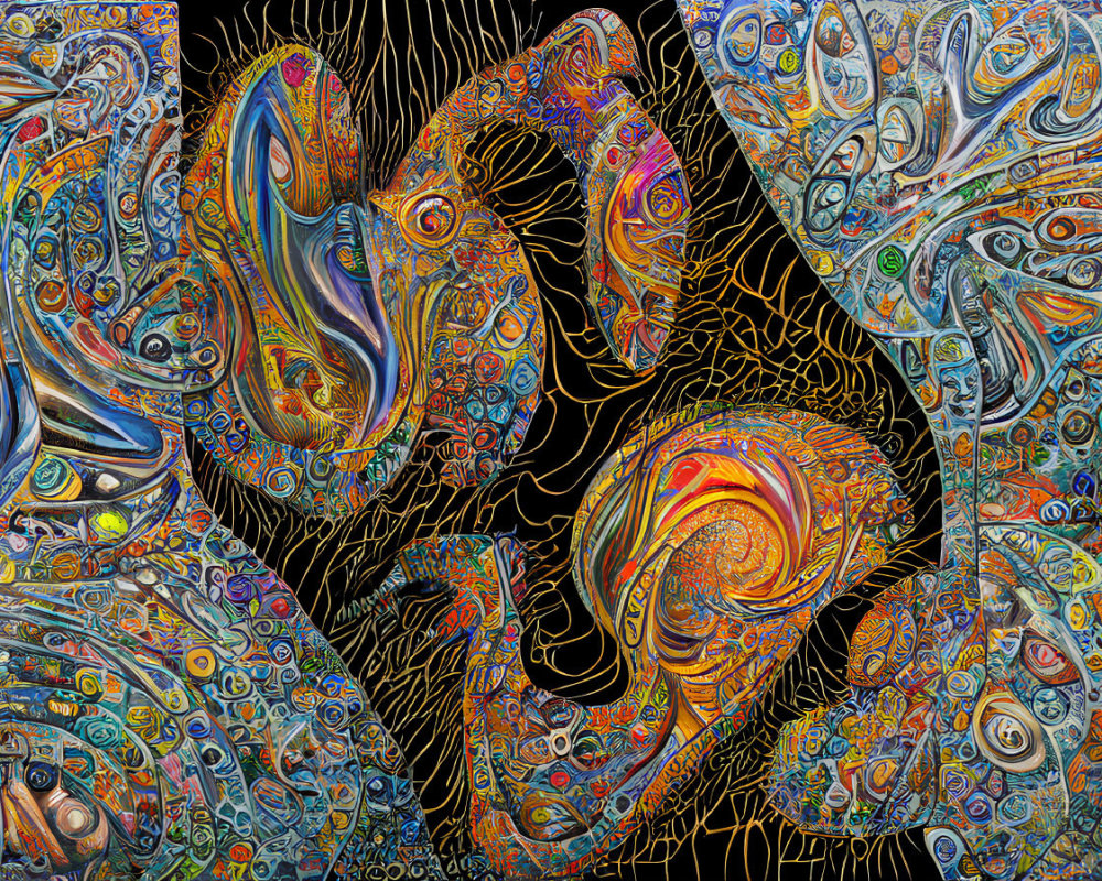 Colorful Psychedelic Elephant Pattern with Intricate Designs