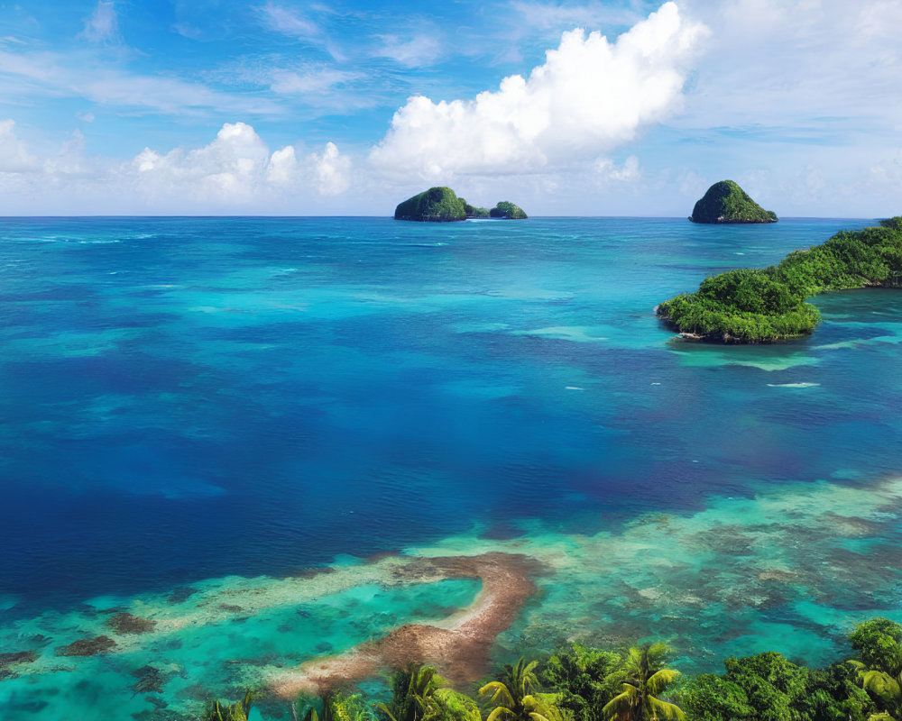 Idyllic Tropical Seascape with Clear Blue Waters