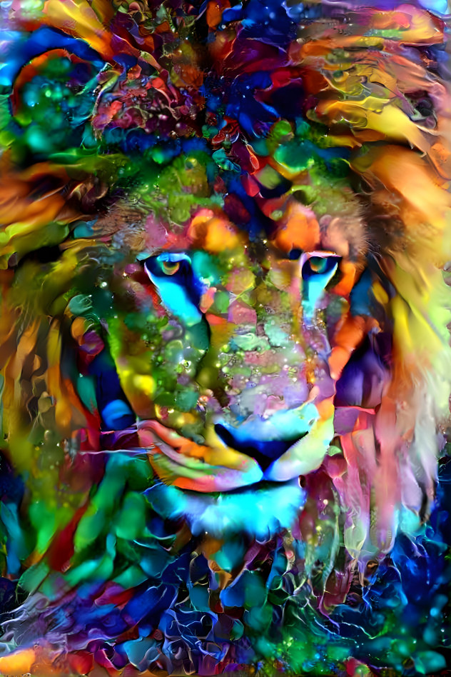 a decorated lion