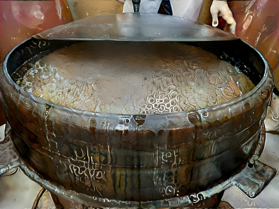 an iron pot