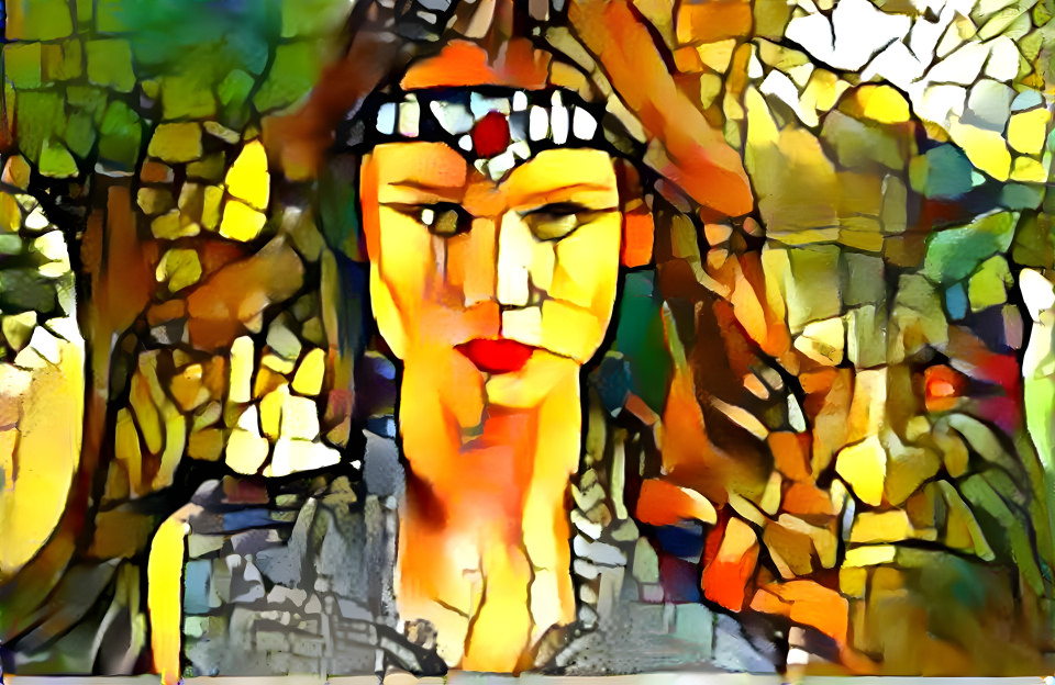 a mosaic woman