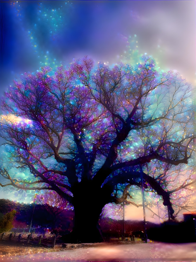 a tree with jewels