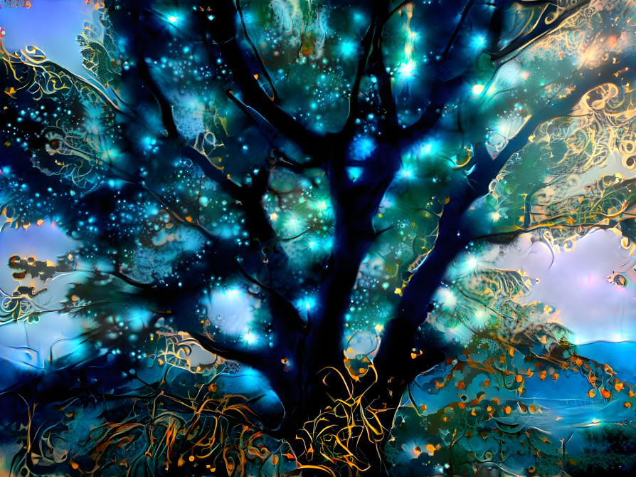 a twinkling tree