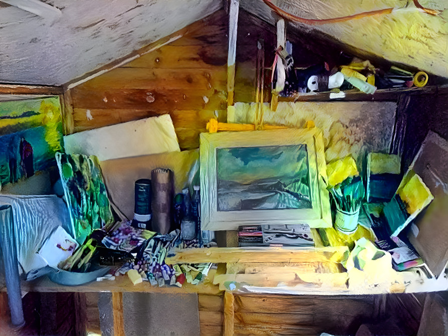 oil painting in my shed