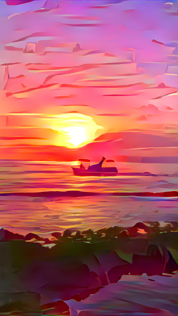 sunset boat