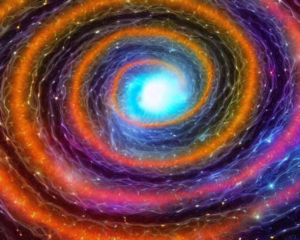 Colorful Digital Art: Cosmic Celestial Circles in Blues, Purples, Oranges &