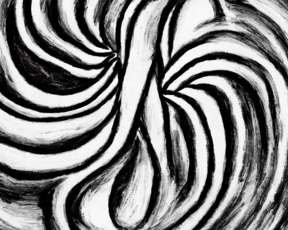 Monochrome Swirled Abstract Pattern with Dynamic Twists