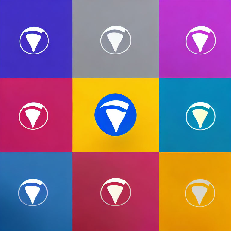 Colorful Nine Squares with Rounded Corners and Parachute Icons