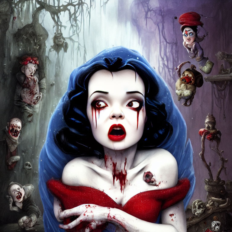 Gothic Snow White with Bloody Theme & Zombie Dwarfs