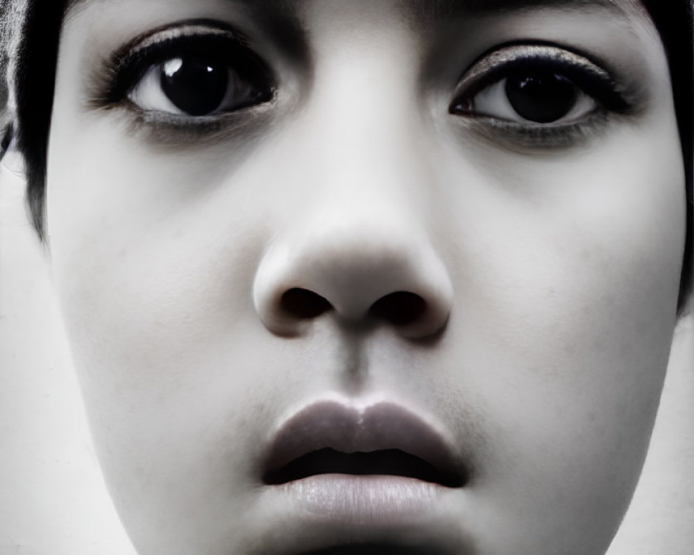 Person with Wide Eyes Wearing Beanie in Close-Up Shot