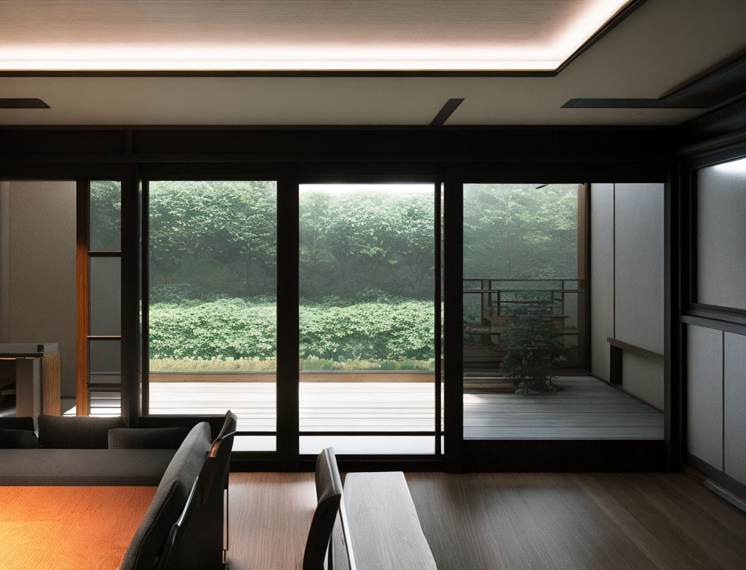 Japanese-style Room with Sliding Doors and Garden View