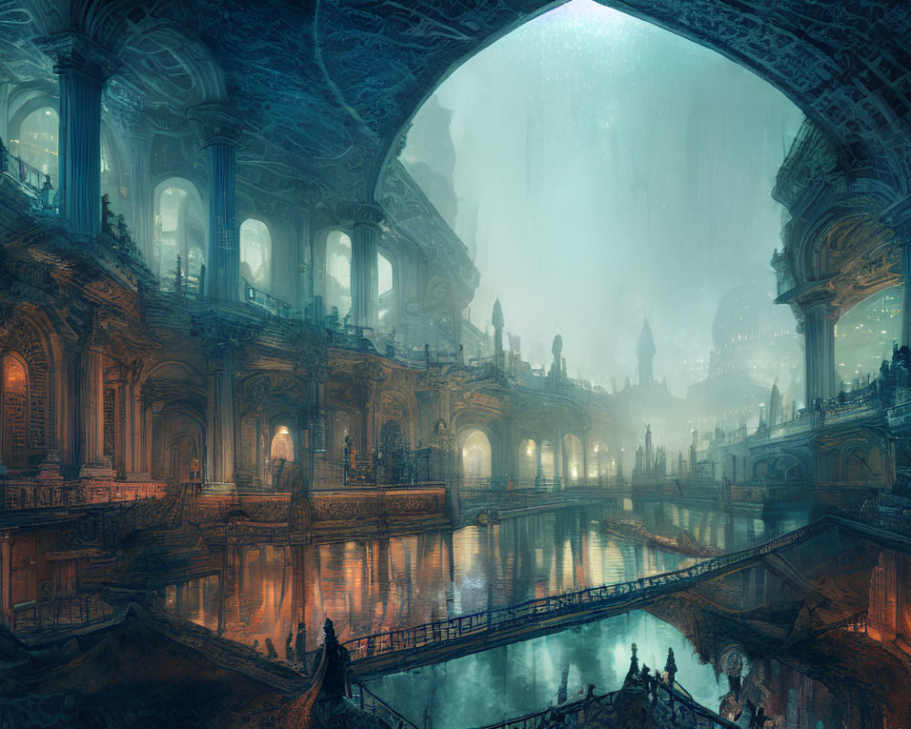 Intricate Underwater City With Grand Architecture