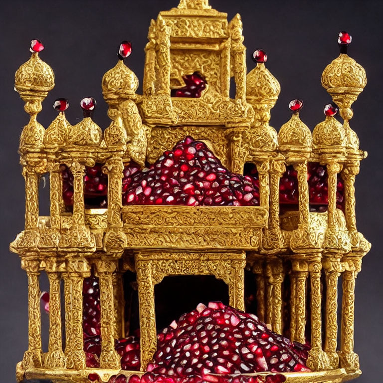 Golden Palace with Pomegranate Seeds and Jewels