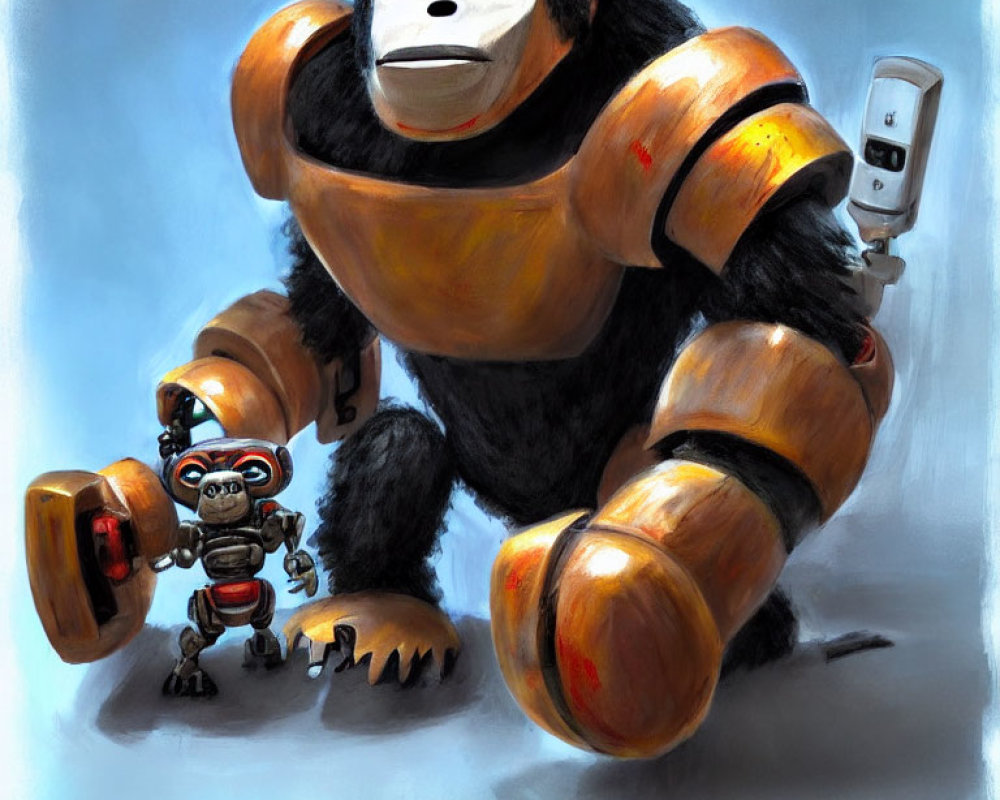 Large Robotic Gorilla and Small Boxing Monkey: Cartoonish Robot Duo