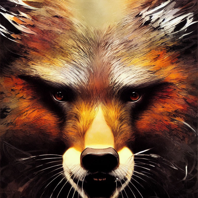 Detailed Fox Illustration with Intense Eyes and Vivid Fur