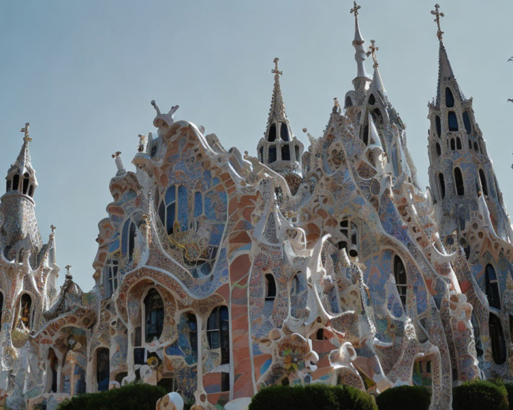 Ornate Building with Intricate Mosaics and Whimsical Spires