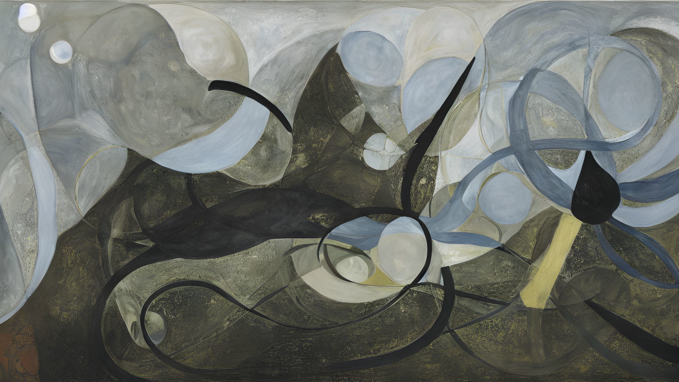 Swirling Forms and Sinuous Lines in Muted Palette