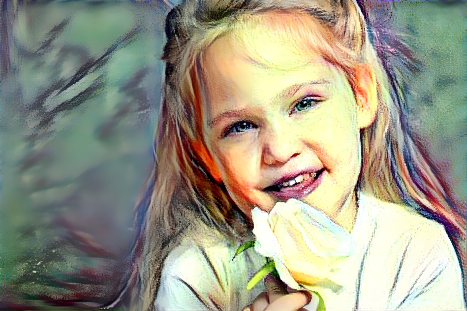 Smiling girl with a rose