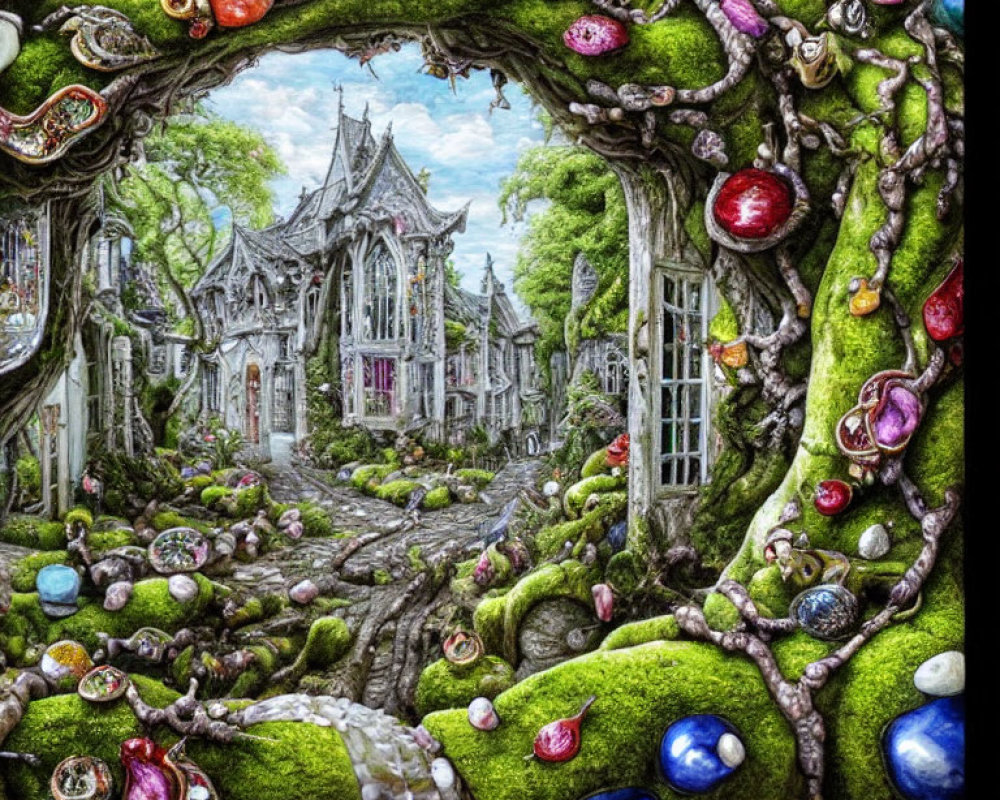 Enchanting fairytale village with gemstone trees & intricate houses