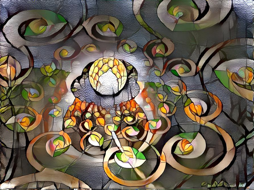 Tile Ball fractal + stained glass