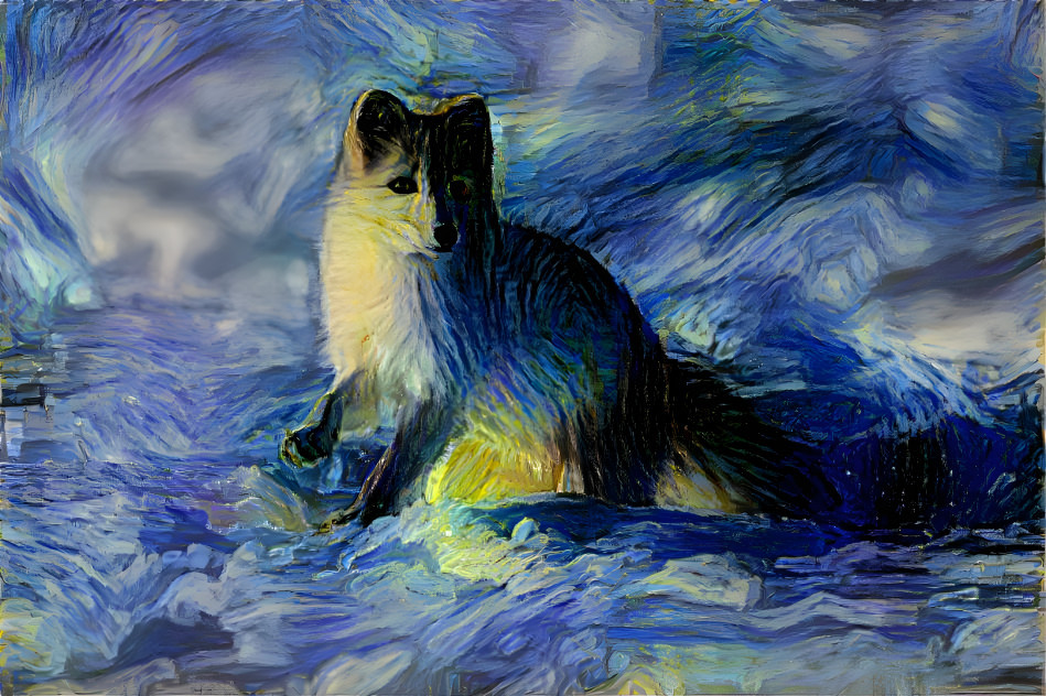 blue arctic fox that looks awoosing(like ameowsing