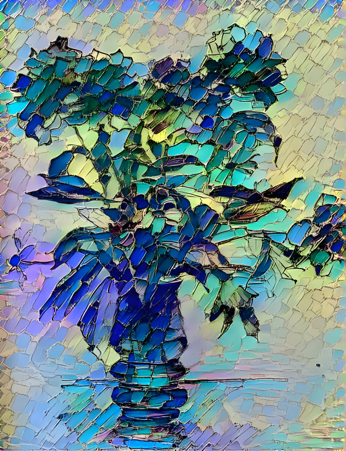 Flowers in blue