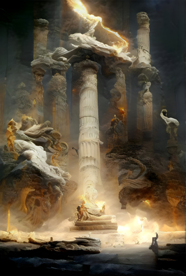 Greek Gods and pillars