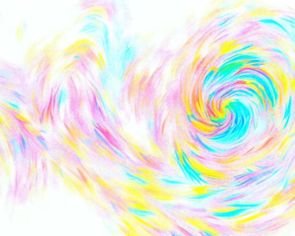 Colorful Abstract Art: Swirling Pastel Patterns in Pink, Blue, Yellow